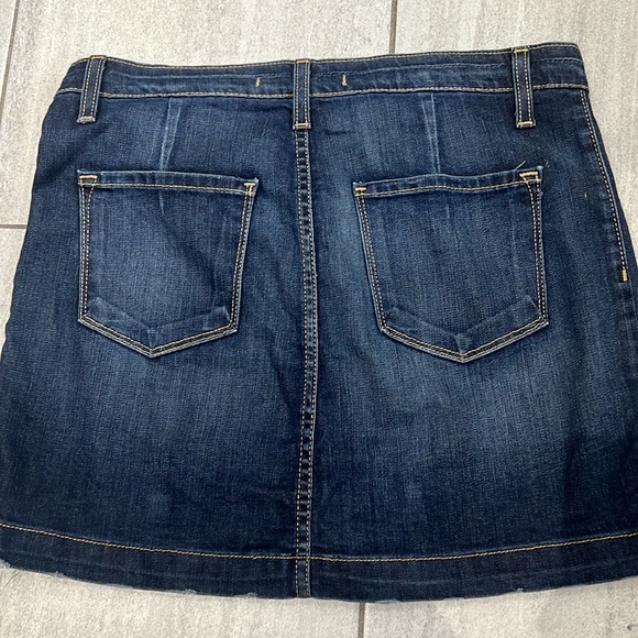 Flying Monkey Womens Denim Dark Wash Button-Up Pocketed Skirt - Picture 5 of 7